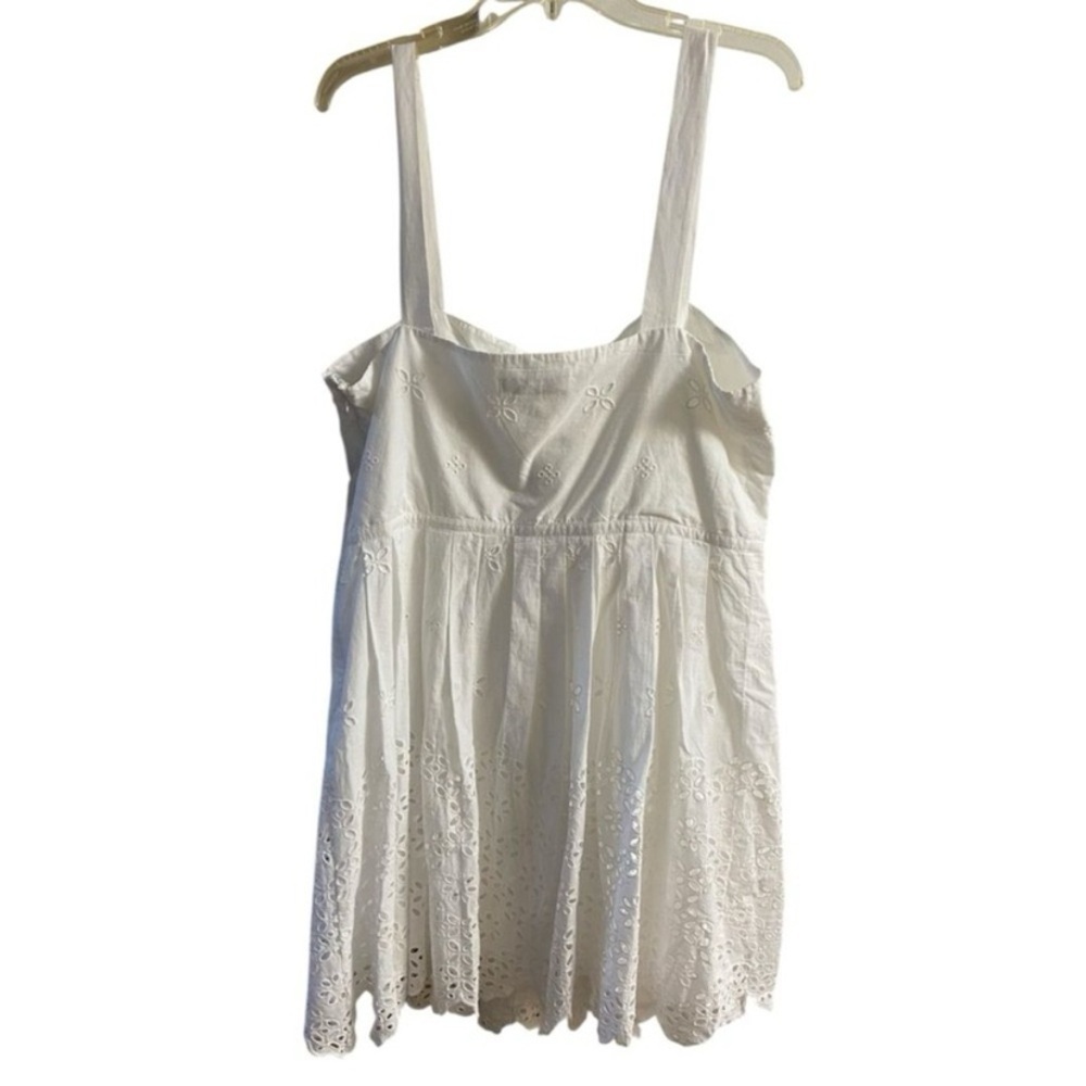 LOFT White Eyelet corset Mini Dress Sz 16 New - Picture 3 of 9